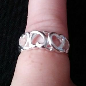 Heart Intertwined Vine 925 Ring Size 8